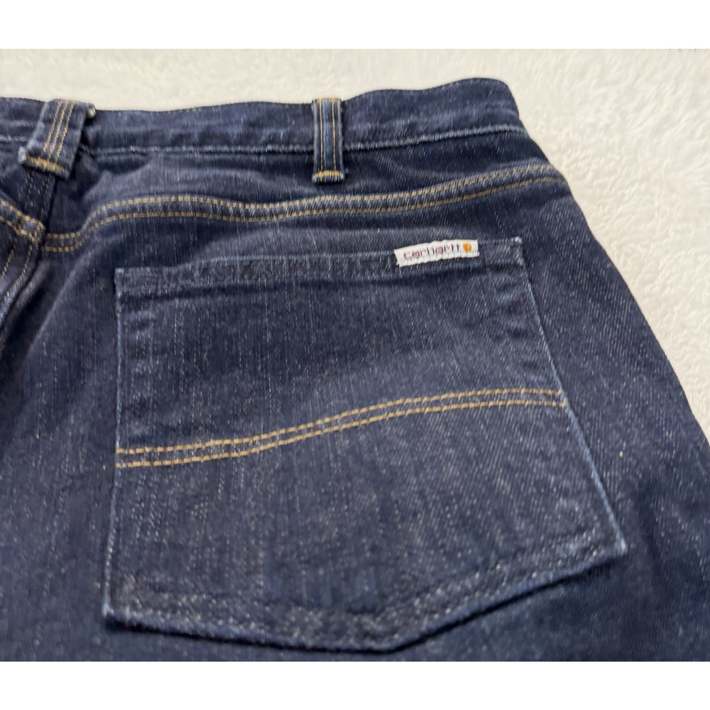 Carhartt Women's Flannel Lined Jeans Sz 10S Short Original Fit Straight Leg - Picture 10 of 12